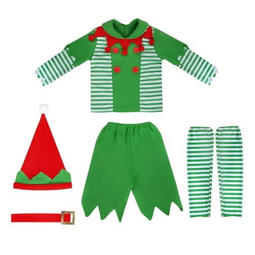 Amagogo Kinder Weihnachten Elf Kostüm Set Kind Anzug Weihnachten Festliche Outfit für Party Festliche, M von Amagogo