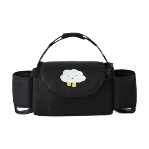 Amagogo Kinderwagen-Organizer-Tasche, Baby-Handtasche, Aufbewahrung von Spielzeug und Snacks, universelle Kinderwagen-Reisetasche, Windel-Organizer-Tasche für, Schwarze Wolke von Amagogo