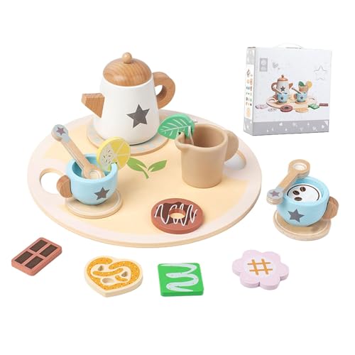 Amagogo Kleine Mädchen Tea Time Spielset Tee-Set Spielküche Zubehör Kleinkinder Nachmittagsteezeit, Style A von Amagogo