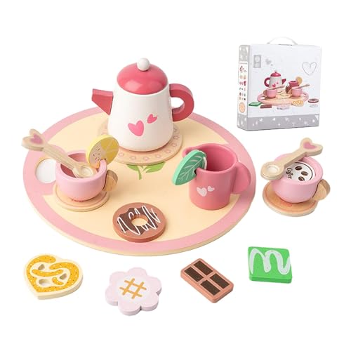 Amagogo Kleine Mädchen Tea Time Spielset Tee-Set Spielküche Zubehör Kleinkinder Nachmittagsteezeit, Style B von Amagogo