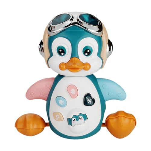 Amagogo Krabbelndes musikalisches Pinguin-Babyspielzeug mit Musik und Licht, lustiges Lernspielzeug, für Kinder von 0, 3, 6, 9, 12–18 und 36 von Amagogo