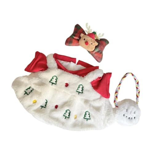 Amagogo Kurzärmeliges Puppenkleid mit Weihnachtsbaum-Aufdruck, DIY-Puppenkleidung, Spielzeug für 38 cm große Puppen von Amagogo