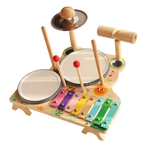 Amagogo Lernspielzeug für Kinder-Schlagzeug, Holz-Schlagzeugspielzeug, Montessori-Schlagzeug aus Holz, Musikinstrumenten-Set für Kinder und Kleinkinder von Amagogo