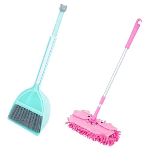 Amagogo Little Housekeeping Helper Set Mini und Dustpan Mopp -Set für Kinder Bildungskinder Reinigungsset für Kindergarten Mädchen, Grüner Besen von Amagogo