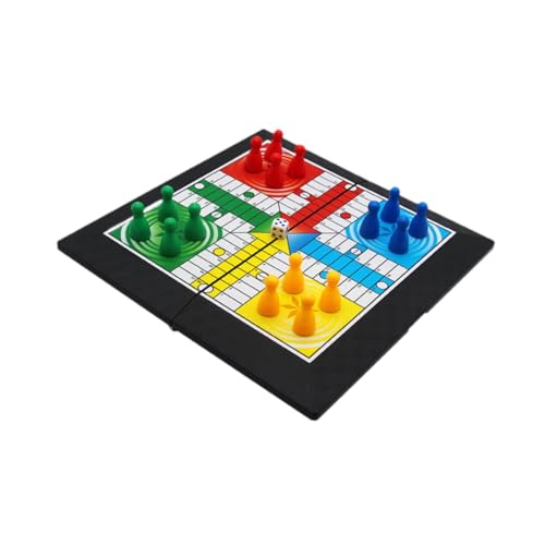 Amagogo Ludo, klassisches Spielzeug-Brettspiel, Familienspiel, Multiplayer-Lernspielzeug, fliegendes Schachspiel mit faltbarem Brett für Freizeitspielzeug von Amagogo