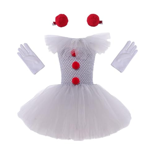 Amagogo Mädchen Clown Tutu Kleid Kostüm Süßes Halloween Clown Cosplay Kleid für Festival, S von Amagogo