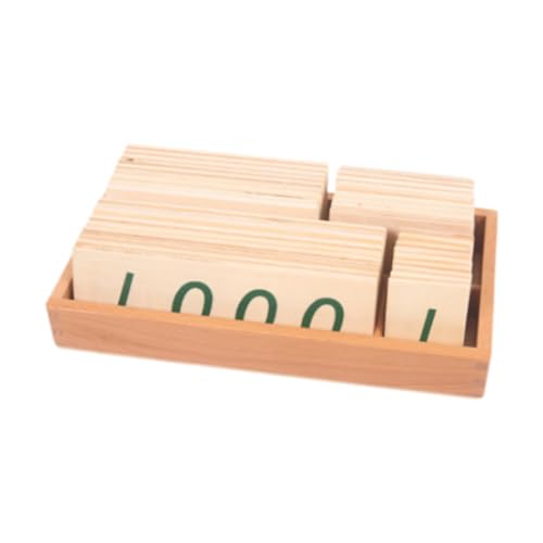 Amagogo Mathe-Zahlenkarten, Grundlegendes Mathe-Spiel, Lernkarten 1-9000, Lernspielzeug für Kleinkinder, L Wood von Amagogo