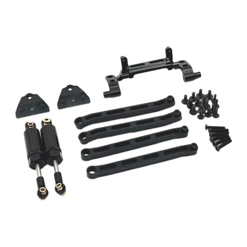 Amagogo Metall-Zugstangenhalterungen, Stoßdämpfer-Set, Ersatz-DIY-Zubehör, RC-Auto-Zugstangen-Kits für LC79, Maßstab 1:12, RC-Truck, Schwarz von Amagogo