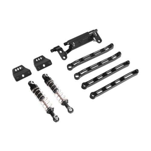 Amagogo Metall-Zugstangenhalterungen, Stoßdämpfer-Set, RC-Auto-Upgrade-Teil, DIY-modifizierte Ersatzteile für LC79 1/12 RC-Fahrzeug, Schwarz von Amagogo