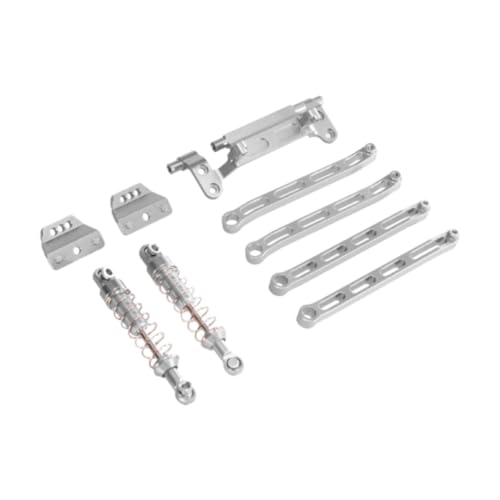 Amagogo Metall-Zugstangenhalterungen, Stoßdämpfer-Set, RC-Auto-Upgrade-Teil, DIY-modifizierte Ersatzteile für LC79 1/12 RC-Fahrzeug, Silber von Amagogo