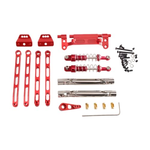 Amagogo Metall-Zugstangenhalterungen, Stoßdämpfer-Set, RC-Auto-Zugstangen-Kits, einfach zu installierende Hobbys, RC-Ersatzteile für MN82 im Maßstab 1:12, RC, Rot von Amagogo