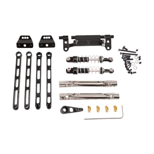 Amagogo Metall-Zugstangenhalterungen, Stoßdämpfer-Set, RC-Auto-Zugstangen-Kits, einfach zu installierende Hobbys, RC-Ersatzteile für MN82 im Maßstab 1:12, RC, Schwarz von Amagogo