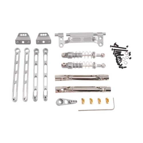 Amagogo Metall-Zugstangenhalterungen, Stoßdämpfer-Set, RC-Auto-Zugstangen-Kits, einfach zu installierende Hobbys, RC-Ersatzteile für MN82 im Maßstab 1:12, RC, Silber von Amagogo