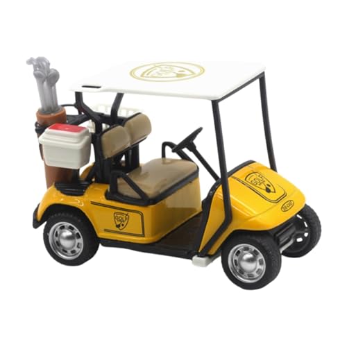 Amagogo Mini-Golfwagen-Modellspielzeug, Golfwagen-Rückziehfahrzeug, Miniatur-Golfwagen-Spielzeug, Golfwagen-Skulptur-Ornament für Kindergeschenke, Gelb von Amagogo