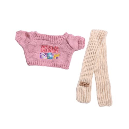 Amagogo Mini-Puppen-Outfit-Set, weiche Foto-Requisiten, süßes Plüsch-Puppenzubehör, Puppenkleidung, Mädchen-Puppenkleidung für 38 cm Anhänger, Puppengeschenk, Pullover Schal von Amagogo