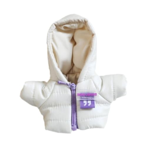 Amagogo Mini-Puppenkleidung, Mädchen-Puppenkleidung, bequem, Kostüm, Warmer Puppen-Wintermantel für Kinder, Anhänger, Puppengeschenk für kleine Mädchen, Weiß von Amagogo