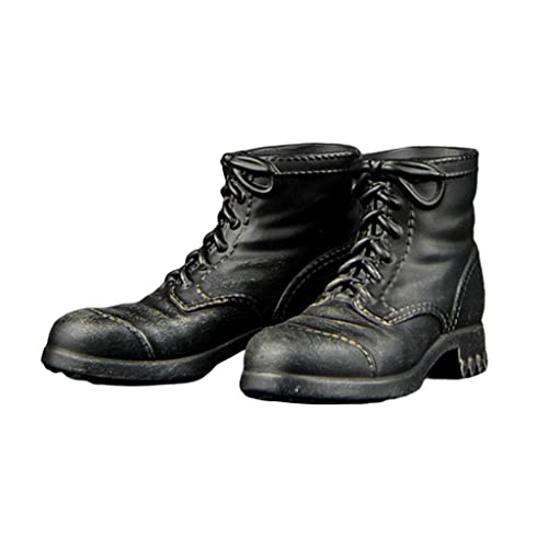 Amagogo Miniatur Armee Kampf Stiefel 1/6 Skala Deutsch Soldat Füße Schnürung Stiefeletten Schuhe Männlich Fit 12'' Action Figur Körper Zubehör, Ohne Leggings von Amagogo