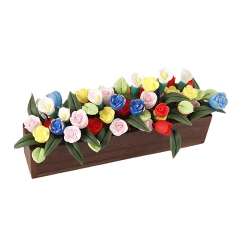 Amagogo Miniatur-Blumentopfständer, Miniatur-Blumentopfregal, Miniatur-Bücherregal aus Holz im Maßstab 1:12 für Kinder auf der Terrasse, Style C von Amagogo