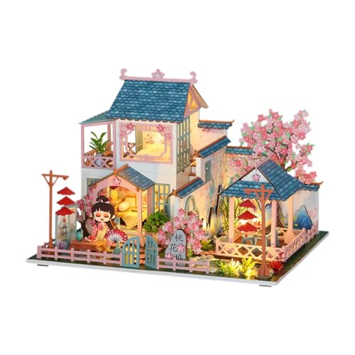 Amagogo Miniatur-Haus-Kits DIY Mini Puppenhaus mit Möbeln und Zubehör 3D Puzzle Gebäude Haus Modell von Amagogo