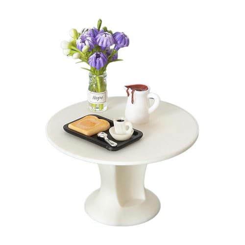 Amagogo Miniatur-Puppenhaus-Beistelltisch, Schreibtisch, Maßstab 1/12, Modell, Rollenspiel, Spielzeug, Brot, Blumen und Vase, runder Beistelltisch, Miniatur Amagogo Miniatur-Puppenhaus-Beistelltisch, Schreibtisch, Maßstab 1/12, Modell, Rollenspiel, Spielzeug, Brot, Blumen und Vase, runder Beistelltisch, Miniatur von Amagogo