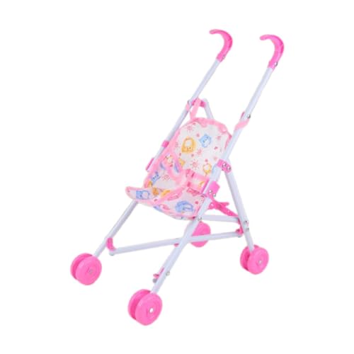 Amagogo Miniatur-Schiebewagen, Spielzeug, Faltbarer Mini-Kinderwagen, Geschenk für Mädchen, pädagogisches Baby, Puppenwagen, Trolley-Spielzeug für Kinder im, Rot von Amagogo