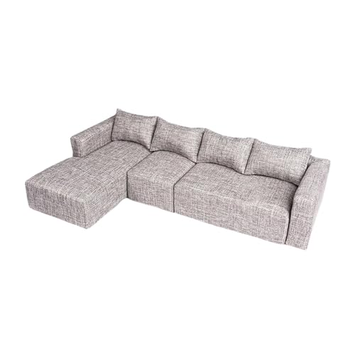 Amagogo Miniatur-Sofa in L-Form, Mini-Couchbett, Foto-Requisiten, DIY-Zubehör, Miniatur-Möbelzimmer für 1:6 Puppenhaus, Geschenk, DIY-Modell von Amagogo