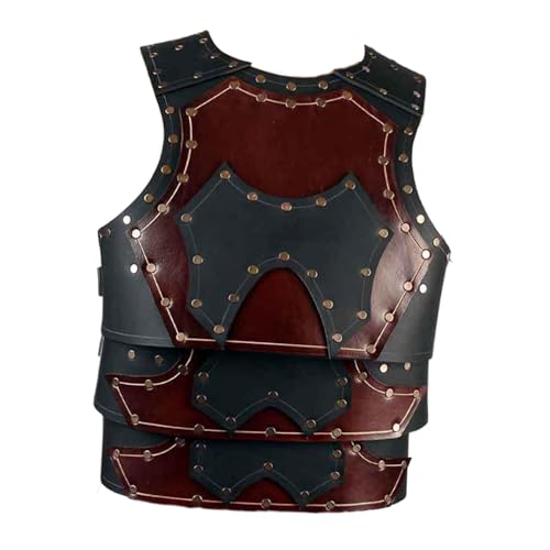 Amagogo Mittelalterliche Brustpanzerung Weste Rüstung Vintage Design Gothic Decoration Knight Brustplattenkostüm Ritterkostüm für Rollenspiele, Braun Schwarz von Amagogo