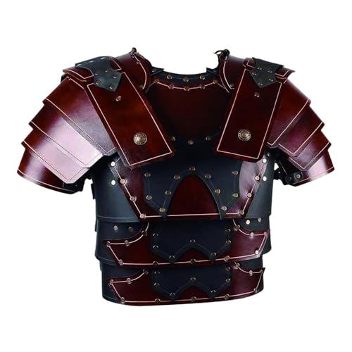 Amagogo Mittelalterliche Brustrüstung Körper Brustgurt Dekorative Gothic Achselzucken Armors Ritterkostüm für Cosplay Halloween Party Rollenspiel, Rot von Amagogo