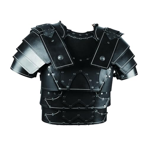 Amagogo Mittelalterliche Brustrüstung Körper Brustgurt Dekorative Gothic Achselzucken Armors Ritterkostüm für Cosplay Halloween Party Rollenspiel, Schwarz von Amagogo