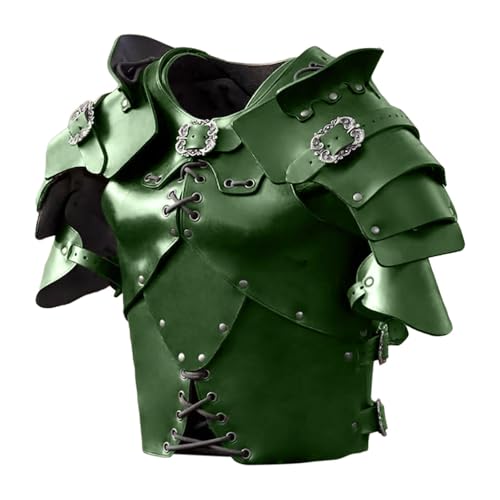 Amagogo Mittelalterlicher Brustpanzer für Herren mit verstellbarem Riemen, Weste, Rüstung für Halloween, Cosplay, GrÜn von Amagogo