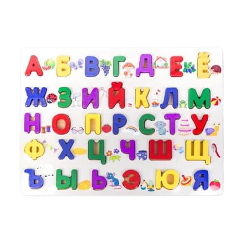 Amagogo Montessori-Lernspielzeug für das russische Alphabet, Lernpuzzle für die russische Sprache, Montessori-Lernpuzzle für Buchstaben von Amagogo