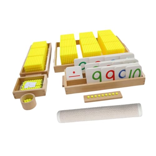 Amagogo Montessori-Mathematikmaterialien, Lernspielzeug, Dezimalsystem, Motorik, Sinnesspielzeug, Manipulative Zählperlen für Kinder, mit Teppich von Amagogo