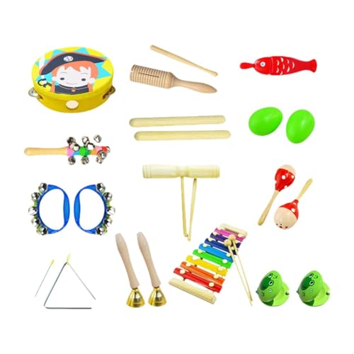 Amagogo Musikinstrumenten-Set für Kleinkinder, Schlaginstrumente aus Holz, Tamburin, Musikspielzeug für frühes Lernen für Babys und Kinder, Style B von Amagogo