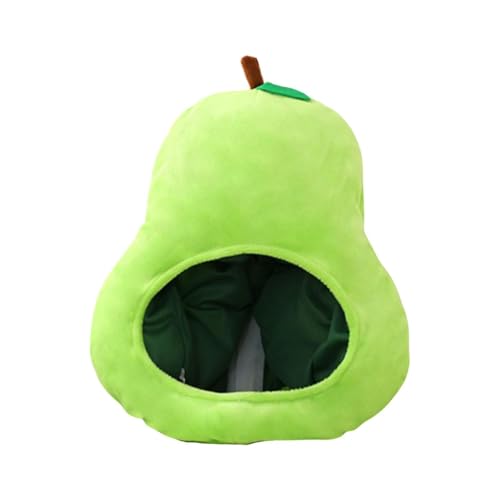 Amagogo Obst Kopfbedecke Plüsch Obst Kopfbedeckung Hut Geburtstagsfoto Requisiten kreative weiche lustige Cosplay -Geschenke Birne Form von Amagogo