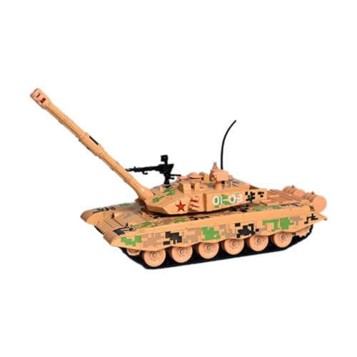 Amagogo Panzertankmodell Battle Tank Toy Fahrzeugfahrzeugschreibtisch Dekor Simulation verfolgt Crawler Chariot Panzerfahrzeuge für Kinder, Gelb von Amagogo