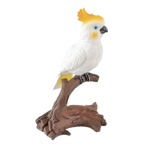 Amagogo Parrot Model Wildlife Playset Small Cognitive Toy Crested Cockatoo Crafts for Party Favours Jungen Mädchen Geschenke Home Dekoration, Gelber Kopf von Amagogo