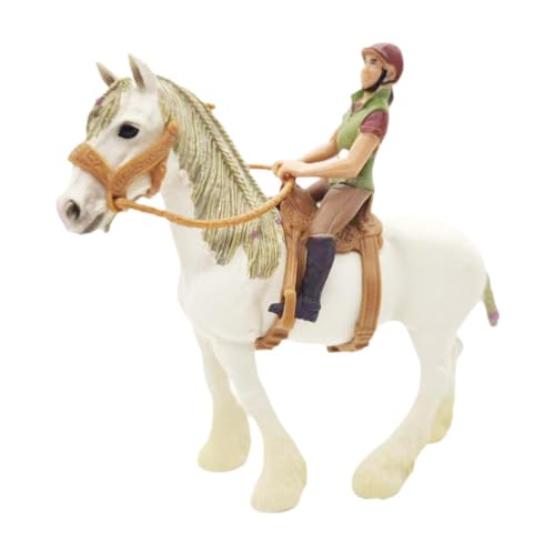 Amagogo Pferdefigur, Pferdemodell mit Sattel, PVC-Desktop-Dekor, Miniatur-Lernspielzeug, Wildtierstatue für Partygeschenke, Junge und Mädchen, Style A von Amagogo