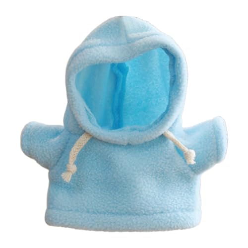 Amagogo Plüsch-Puppenkleidung für 20-cm-Puppen, Puppen-Sweatshirt für 7,87-Zoll-Puppen, weiche Foto-Requisiten, abnehmbare Anzieh-Kapuzenpullover für gefüllte, Blau von Amagogo