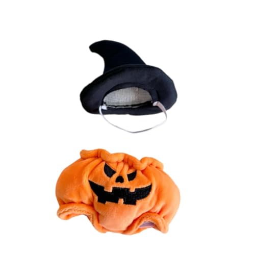 Amagogo Plüschpuppe Kürbiskleidung Puppenkleidung Niedlich für Kinder Geburtstagsgeschenk Stilvolles Kostüm Halloween Kürbis Outfit für 17cm Puppe von Amagogo