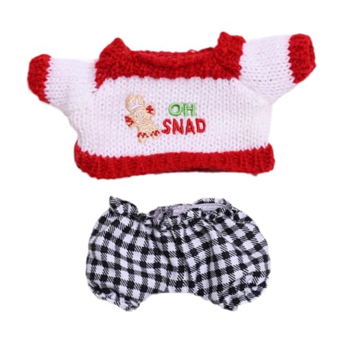 Amagogo Pullover-Outfits für Puppen, Zubehör, Miniatur-Kleidung, handgefertigte Kleidung für 15–17 cm große Mädchenpuppen, Jungenpuppen, Pullover Und Hose von Amagogo