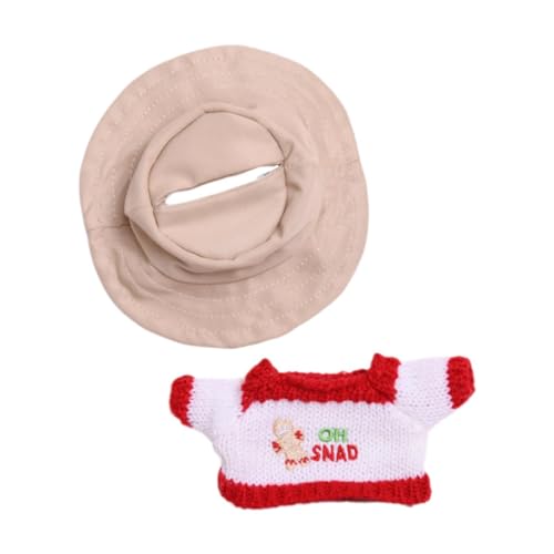 Amagogo Pullover-Outfits für Puppen, Zubehör, Miniatur-Kleidung, handgefertigte Kleidung für 15–17 cm große Mädchenpuppen, Jungenpuppen, Pullover Und Mütze von Amagogo