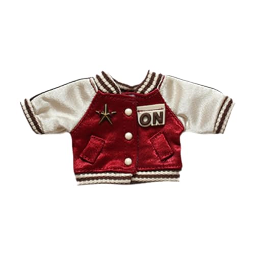 Amagogo Puppen-Baseballjacke, Puppenkleidung, bequem, stilvoll für Kinder, abnehmbare niedliche Kostüme, Anhänger, Puppen-Outfits für 15 cm große Puppen von Amagogo