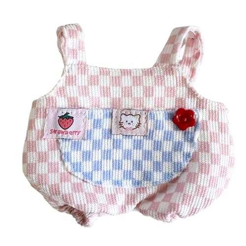 Amagogo Puppen-Overalls für Mädchen, Kostüme, DIY-Puppenspielzeug, stilvolles Plüsch-Puppenzubehör, Hosenträgerhose, Puppenkleidung für 20 cm große Puppen, Blau von Amagogo