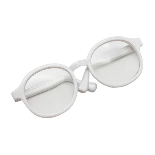 Amagogo Puppenbrille, Miniatur-Modellzubehör, winziges Brillenspielzeug für 17-cm-Puppen, Ankleidegeschenke für Kinder, Weiß von Amagogo