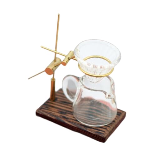 Amagogo Puppenhaus Kaffee Stand mit Legierung Stehen Glas Tasse Miniatur Kaffee Maker für Schlafzimmer von Amagogo