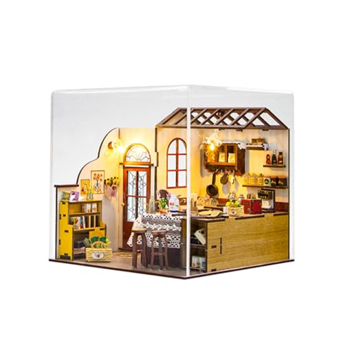 Amagogo Puppenhaus-Miniaturküche mit Möbelset, Bastelset, 3D-Holzpuzzle, staubdichte Abdeckung für Valentinstag, Mutter und Familie Amagogo Puppenhaus-Miniaturküche mit Möbelset, Bastelset, 3D-Holzpuzzle, staubdichte Abdeckung für Valentinstag, Mutter und Familie von Amagogo