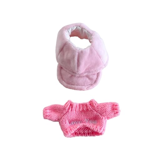 Amagogo Puppenkleidung aus Plüsch, Puppenkleidung, stilvolles Anziehspielzeug, Foto-Requisiten, bequemes, süßes Pullover-Set für Puppen von 15 cm bis 17 cm, Rosa von Amagogo