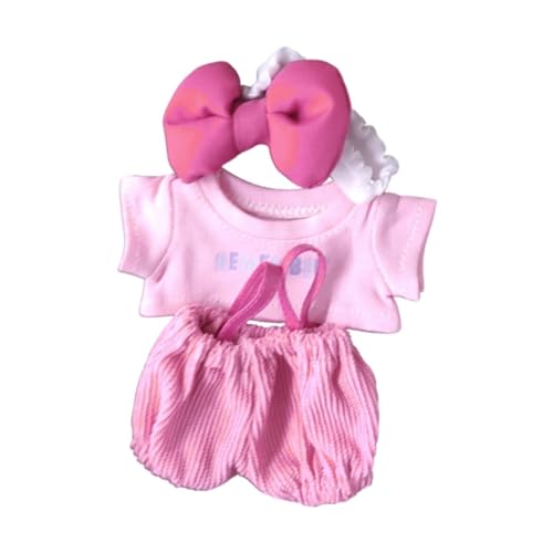 Amagogo Puppenkleidung für 17 cm große Plüschpuppen, Plüschpuppenkleidung, weiche Foto-Requisiten, stilvolle Stofftier-Accessoires, süß für Kinder, Rosa von Amagogo