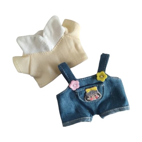 Amagogo Puppenkleidungsset, süßer Puppenkleidungsanzug, Mädchengeschenk, entzückender 15-cm-Puppenoverall, Overall-Set für Puppen für Kinder im Alter von 5–7 , Gelb von Amagogo