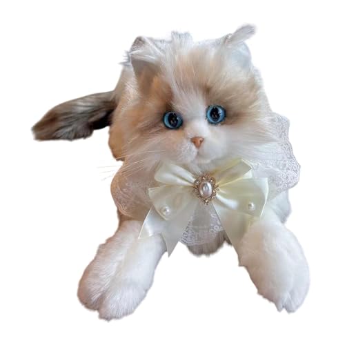 Amagogo Ragdoll Katze Stofftiergefüllte Kätzchen Spielzeug Begleiter Katzenpuppe für Kinder Katzenliebhaber, Beige Fliege von Amagogo